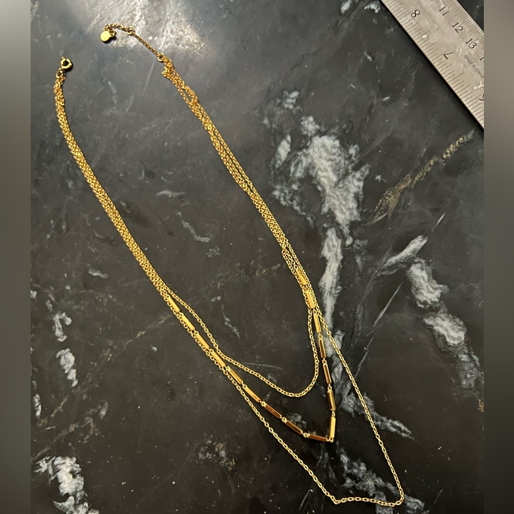 Gorjana triple strand gold necklace
